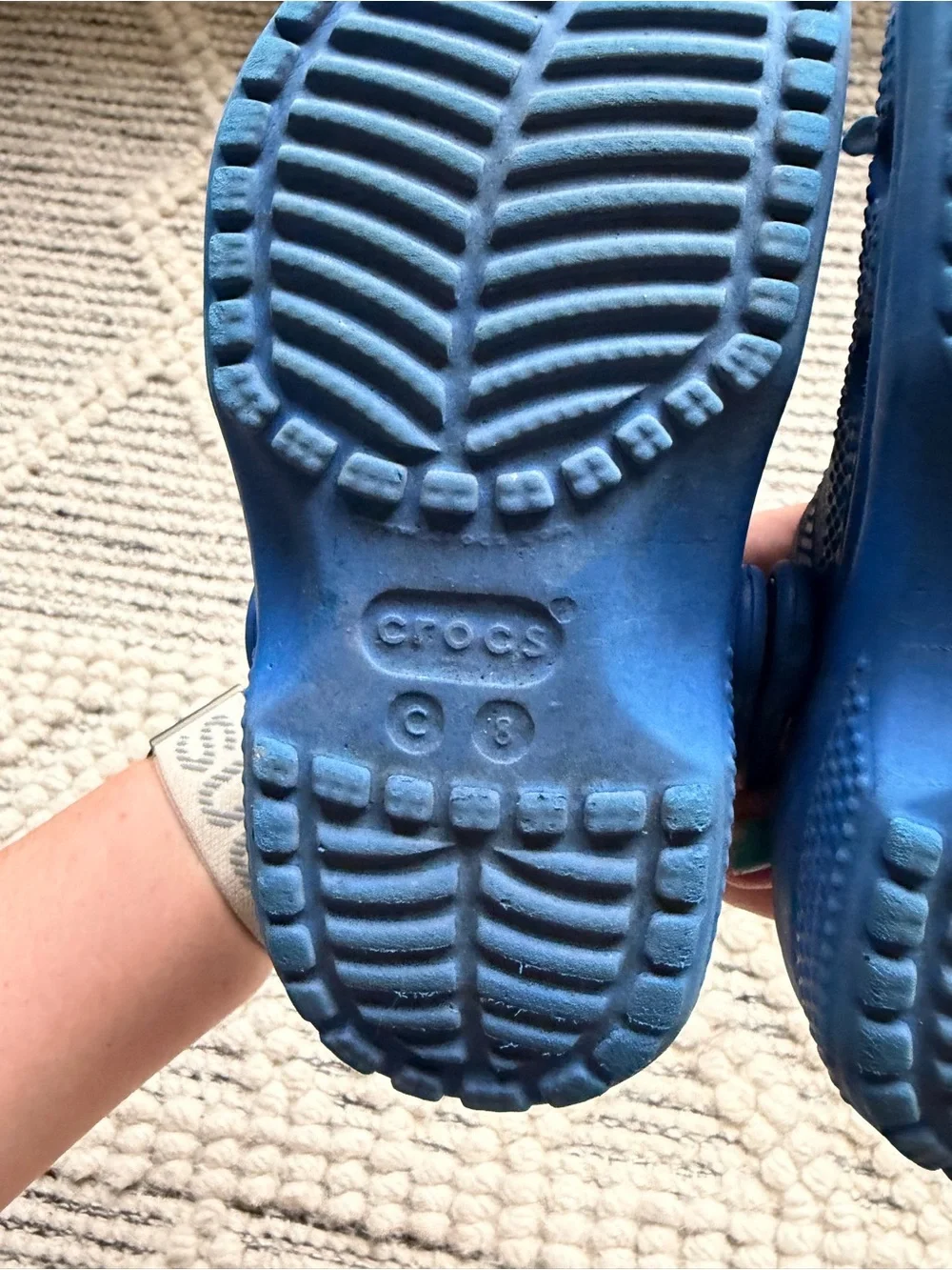 Kids Blue Crocs with Superhero Charms